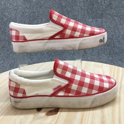 Zapatos Mudd para mujer 9 Poppy-197L sin cordones planos a cuadros cómodos blanco rojo lona Foto 1 de 4