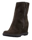 Prada Suede Double-Zipper Wedge Ankle Boot (size 36 1/2)