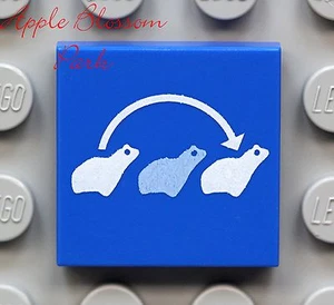NUEVO Lego 3 RANAS SALTANDO 2x2 MINIFIGURA PLANA BALDOSA - Azul con Patrón de Rana de Salto - Imagen 1 de 1