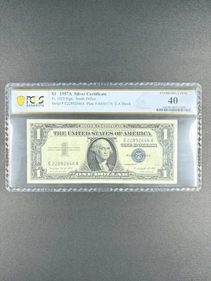 1957 $1 Silver Certificate PCGS Extremely Fine 40 - Image 1 of 2