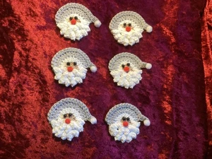 6 x Weihnachtsmänner Anhänger grau/weiss Hygge Baum Weihnachten Handarbeit - Bild 1 von 2