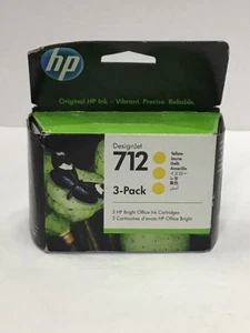 HP 3er-Pack DesignJet 712 Tintenpatrone Gelb 02/2027 Original OEM 3ED79A NFS - Bild 1 von 2