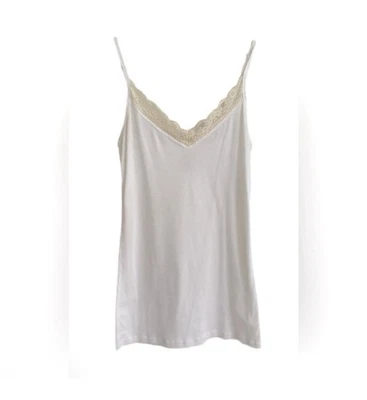 Camiseta sin mangas camisola con ribete de encaje Y2K azul marino antiguo cuello en V talla grande blanca coqueta preppy Foto 1 de 4