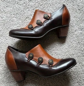 L'ARTISTE GREENTEA-DBRM Size 40 (9-9.5 US) Brown Tan Shoes Booties Pumps - Picture 1 of 10