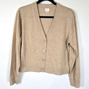 A New Day Strickjacke Pullover Damen M hellbraun Wollmischung V-Ausschnitt adrett lässig klassisch - Bild 1 von 6