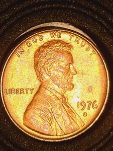 1976-D Lincoln Cent with a Obverse die clash mint error. - Picture 1 of 5