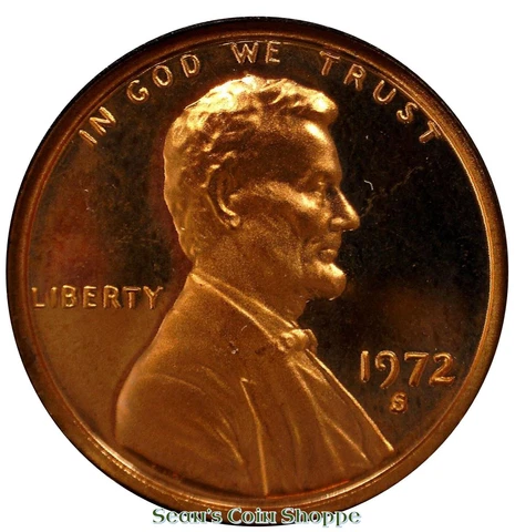 1972 S Lincoln Cent Penny 1C Gem Cameo Red Proof San Francisco Free Shipping! Cover