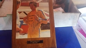 Vintage Dale Earnhardt Autographed 13" x 10 1/2" Plaque/ Picture - Picture 1 of 1