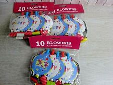 3 X Pack - 10 Birthday Party Blowers - Happy Birthday To You - Party 