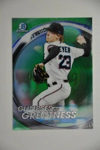 2020 Bowman Chrome Draft MAX MEYER Green Glimpses of Greatness 13/99 Marlins - Picture 1 of 1