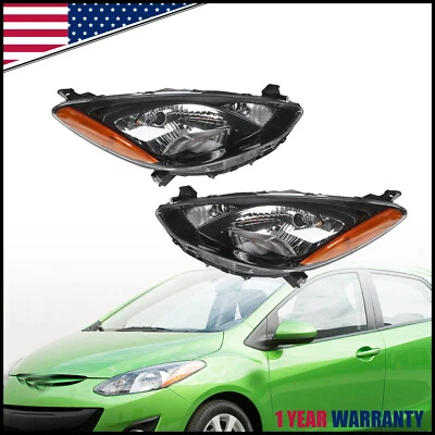 For 2011-2014 Mazda 2 Halogen Headlight Headlamp Driver&Passenger Side - Image 1 of 4