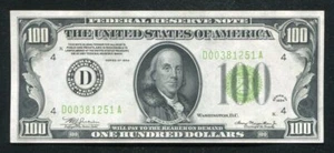 FR. 2152-Dlgs 1934 $100 LGS LIGHT GREEN SEAL FRN CLEVELAND, OH UNCIRCULATED - Picture 1 of 2