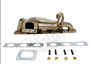 3mm SS304 42mmOD T3/T4 Top mount Turbo manifold For E30 E34 M50 M52 M54 S50 S52 - Foto 1 di 11