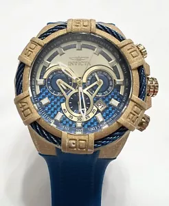 Invicta 26527 Bolt Chronograph 52mm Gold Blaues Zifferblatt Silikon Herrenuhr - Bild 1 von 9