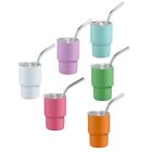 6/10pcs Stainless Steel Car Cup With Straw Travel Mug for Home, Office or Car