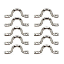  15 Pcs Boat Handle Saddle Clip Stainless Tie down Eye Strap Plate Staple Ring