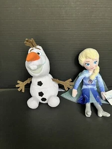 Disney Frozen 2 ELSA 2019 TALKING Plush with Tags and Olaf Stuffed Lot Ages 3+ - Picture 1 of 15