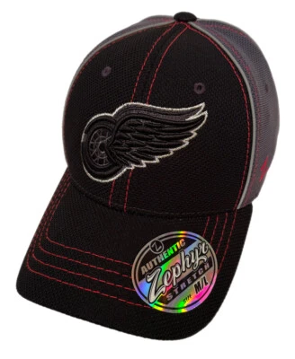 Zephyr NHL Detroit Red Wings "Rope” Structured Curved Bill Stretch Fit Hat NWT - Image 1 of 4