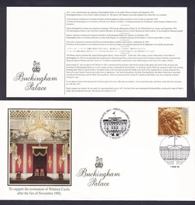 1993 BUCKINGHAM PALACE DECIMAL STAMP SOUVINER SILK COVER #A707 - Picture 1 of 3