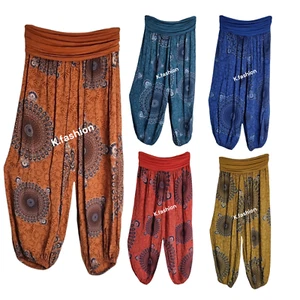 Women Hippy Boho Baggy Yoga Harem Pants Gypsy Ali Baba Wide Leg Hareem Trousers - Picture 1 of 78