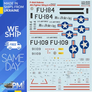 Print Scale 48-309 1/48 F-86A Sabres 4th Fighter Wing in Korea. Part 2. New - Picture 1 of 3