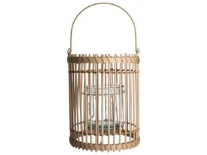 Laterne/Windlicht "Gusta" aus Bambus, 22x27cm - Picture 1 of 2