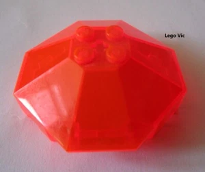 Lego 2418b Windscreen Octagonal 6x6x2 Tr Neon Orange Aquazone 6190 B34 - Foto 1 di 1