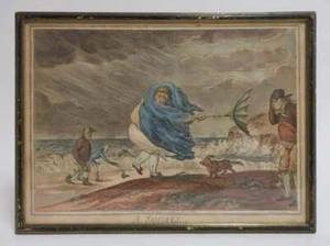 Hannah HUMPHREY: "A Squall" - 19th-Century Etching (Storm) (English Seaside) - Picture 1 of 1