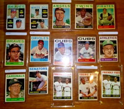 VINTAGE 1964 TOPPS MLB LOT OF 15: RCS HI#S SP NIEKRO RC MCCOVEY TORRE & MORE! - Image 1 of 4