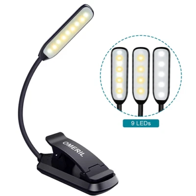 Luce da Lettura, 9 LED Ricaricabile Lampada Libro con 3 Modalità - Immagine 1 di 4