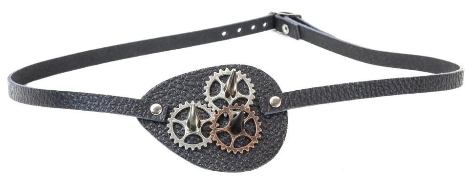Steampunk Gear Spike Pirate Eye Patch Halloween Costume Party Cosplay Buckle  - Image 1 of 1