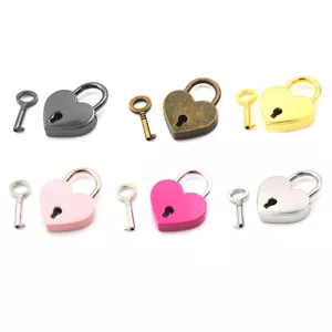 Mini Vorhängeschloss Liebe Herzform Vorhängeschloss Kleine Gepäcktasche FalRS$i - Bild 1 von 12