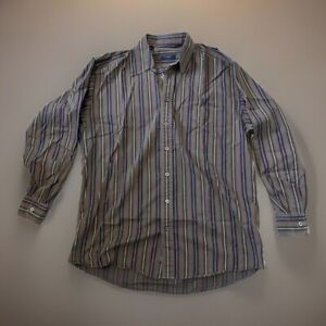 Burberry London England Men's Plaid Cotton Long Sleeve Button Down Shirt Size M