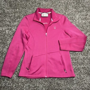 Spyder Core Sweater Jacket Womens Large Full Zip Pink Long Sleeve - Picture 1 of 13