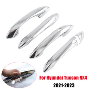 For Hyundai Tucson NX4 2021-2023 ABS Chrome Exterior Door Handle Cover Trim - Picture 1 of 9