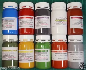 Proben 100ml Acrylsilikon Farben für Beton Putze Gips /auch für Nassbereich - Bild 1 von 15