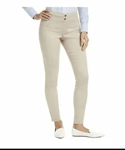 Women's NWT HUE Pebble Classic Smooth Denim Beige Leggings Sz. S - Picture 1 of 8