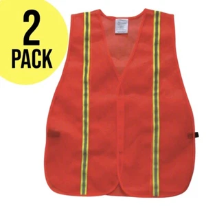 Orange High Visibility Safety Vests Condor 53YL96 Mesh Work Emergency Roadside - Picture 1 of 6