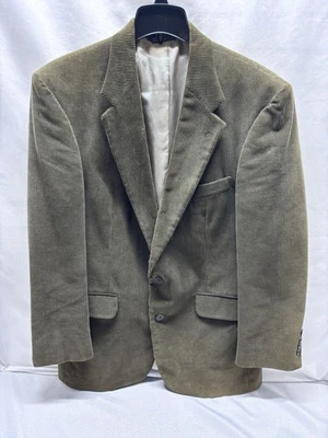Lands End Men’s Corduroy Sport Coat Blazer 43R Pockets 2 Button Olive Green - Image 1 of 4