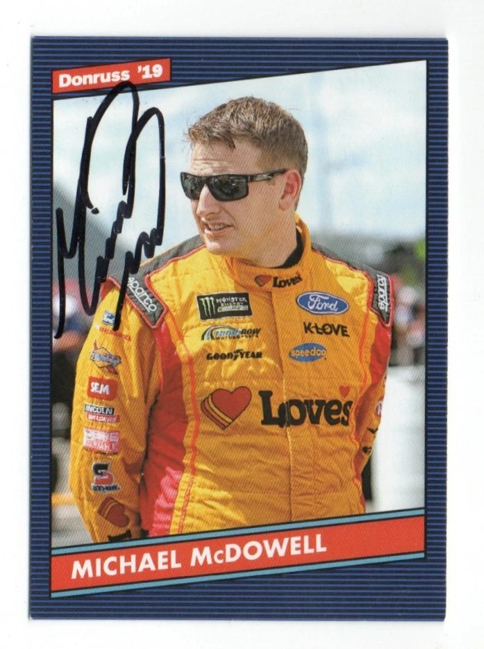 MICHAEL MCDOWELL NASCAR RACING 2019 PANINI DONRUSS IP/TTM AUTOGRAPH AUTO - Image 1 of 1