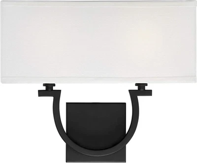 Aplique de pared moderno de lino blanco Savoy House 9-998-2-89 Rodas, 2 luces 120 en total  Foto 1 de 4