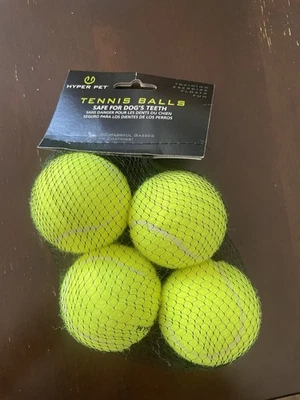 Hyper Pet Tennis Balls Safe For Dogs Teeth Set Of 4 NEW - Image 1 of 3
