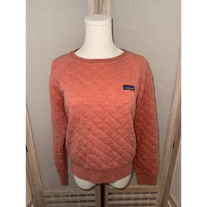 Patagonia Organic Cotton Quilted Pullover Crewneck Sweatshirt Coral Peach Size S - Picture 1 of 7