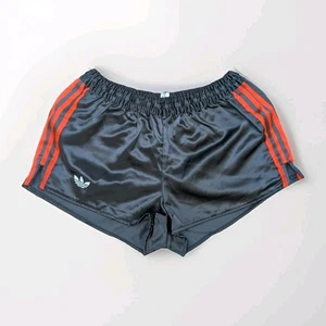 Pantalones cortos de nailon brillantes ADIDAS como nuevos negros Sprinter Vintage fútbol portero deporte - Imagen 1 de 24