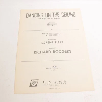 Partituras de piano Rogers Hart Dancing on the Ceiling 1930 daños Foto 1 de 4
