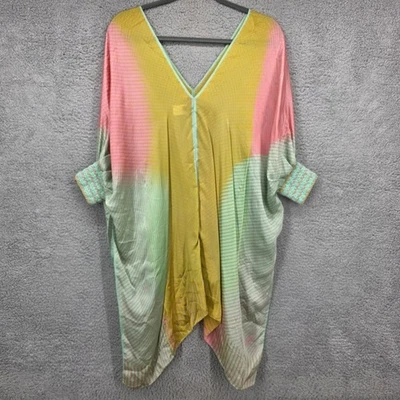 Missoni Kaftan Dress Silk Multicolor V Neck Cover-Up Dolman Sleeve Italian Sz 40 - Image 1 of 4