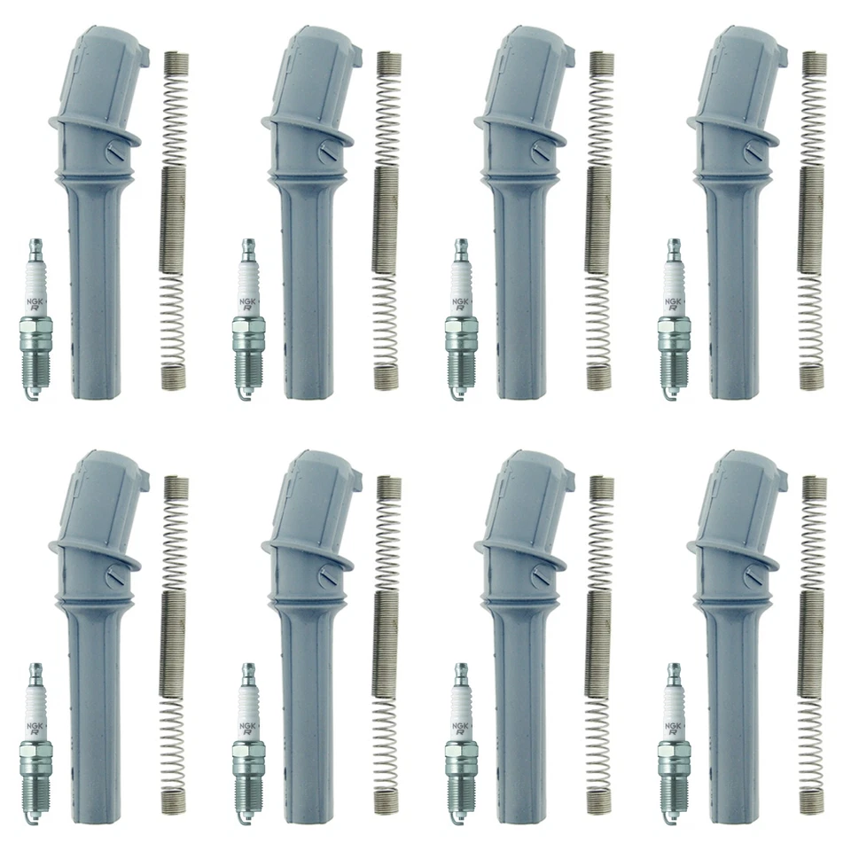 NGK 8 V-Power Spark Plugs 8 Coil Boots Kit for Ford Crown Victoria F-150 4.6L V8 - Image 1 of 1