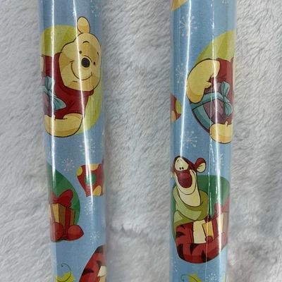 Disney Winnie The Pooh Christmas Gift Wrap 2 Rolls 65 Sq Wrapping Paper Tigger - Image 1 of 4