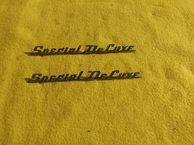 Par de emblemas vintage de sedán cupé especial de lujo Plymouth 1949-50 OEM Foto 1 de 4