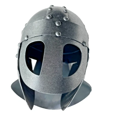 Medieval Steel Viking Nasal Helmet 6" Replica Neck Guard Armor Display Size VTG - Image 1 of 4